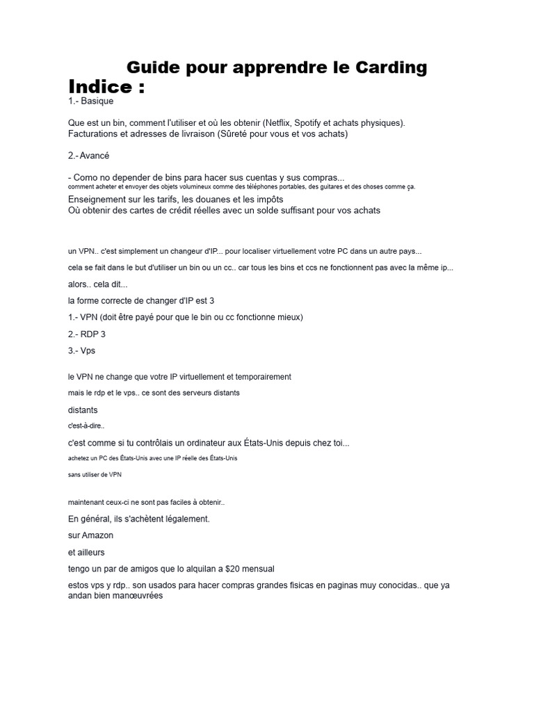 Guide complet sur le Carding et VPN | PDF