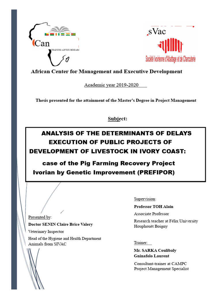 Determinants of Public Project Delays in Ivory Coast | PDF | Hypothesis ...