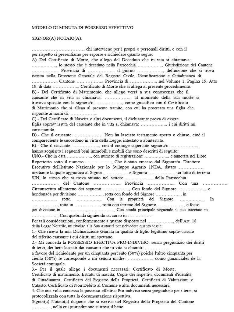 Modelli Di Verbali Di Possesso Efficace | PDF