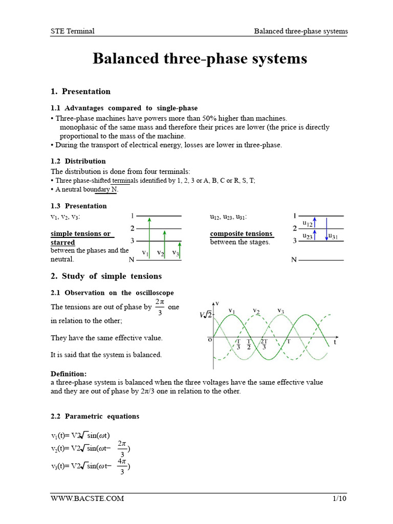 Balanced Three-Phase Systems Overview | PDF | Ac Power | Capacitor