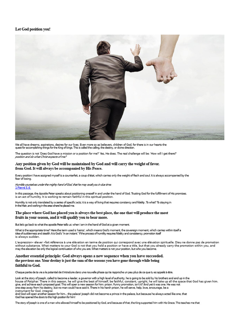 Let God Position You | PDF | Humility | Religious Belief And Doctrine