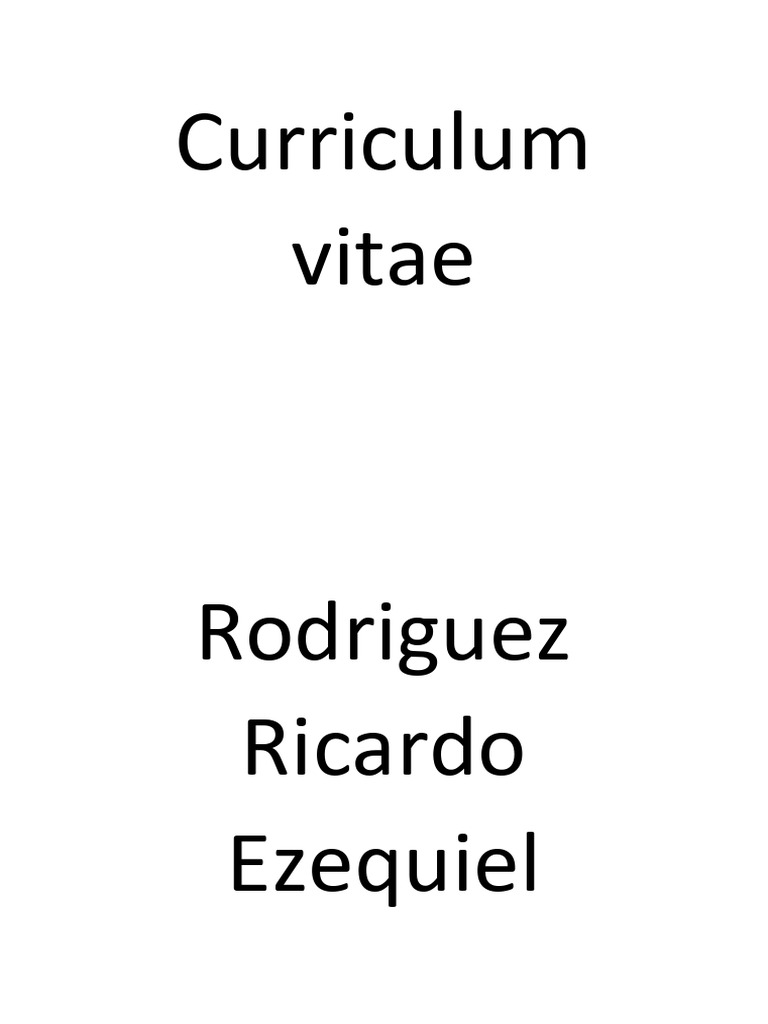 Curriculum Vitae de Ricardo Rodriguez | PDF