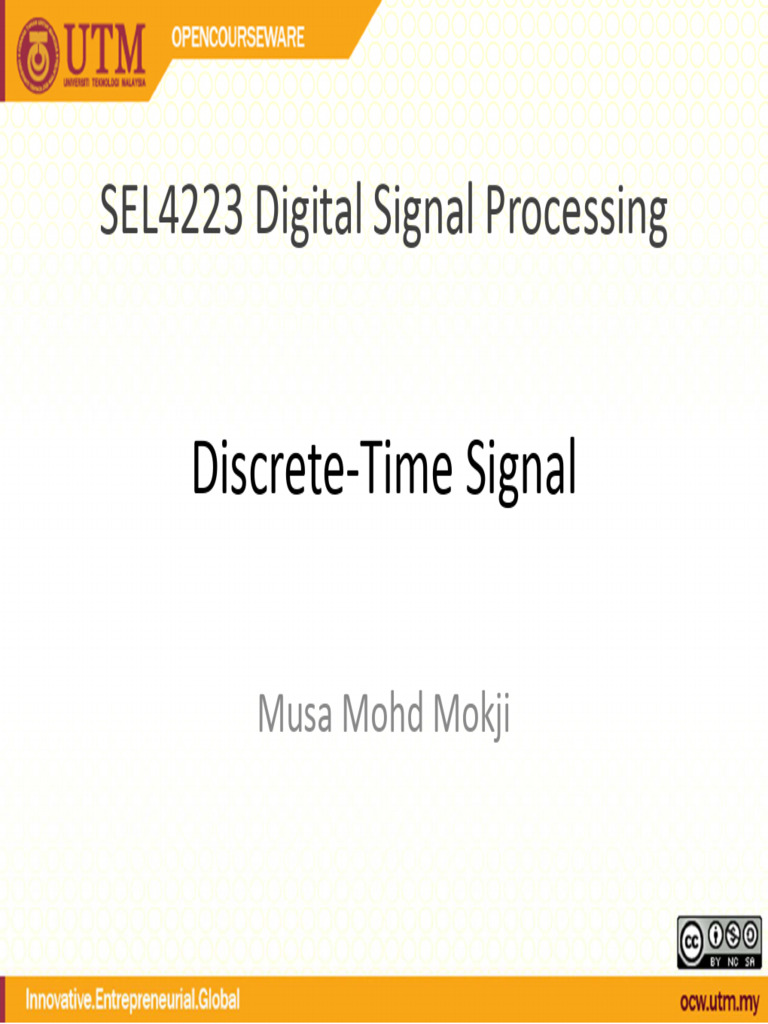 M1 - Discrete-Time Signal | PDF | Digital Signal Processing | Discrete ...