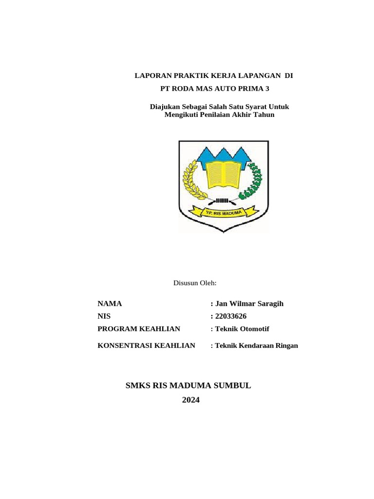 Laporan PKL di PT Roda Mas Auto Prima | PDF
