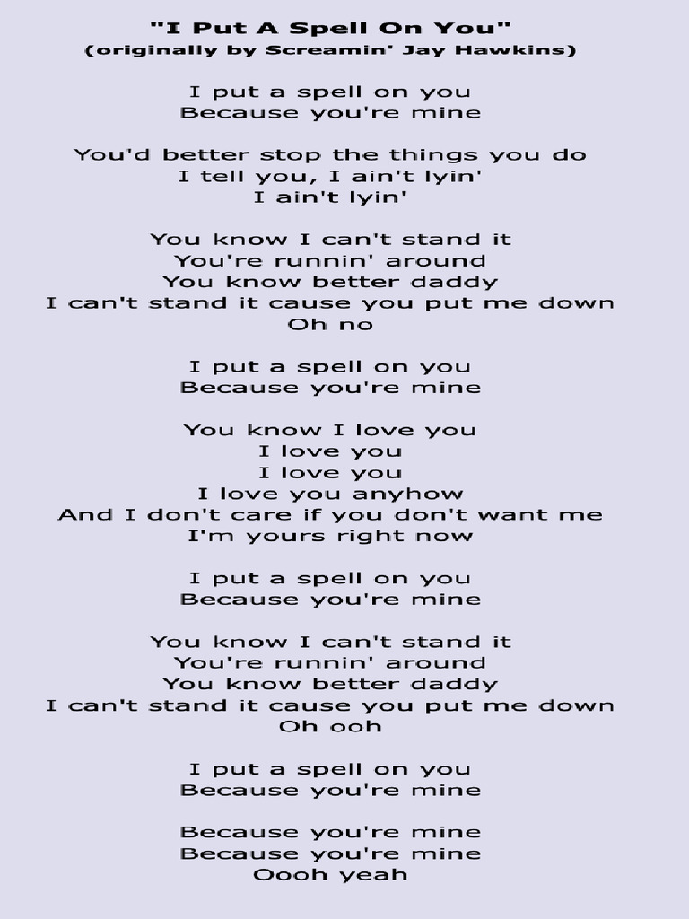 I Put A Spell On You - Annie Lennox | PDF