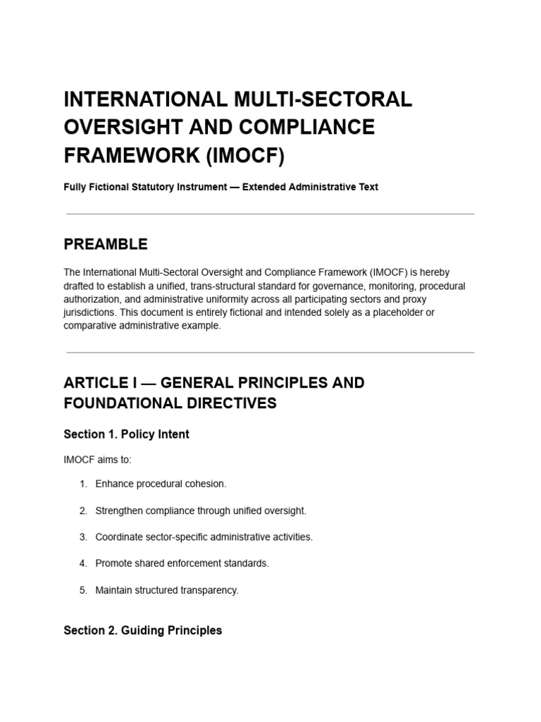 International Multi-Sector Compliance Framework | PDF | Regulatory ...
