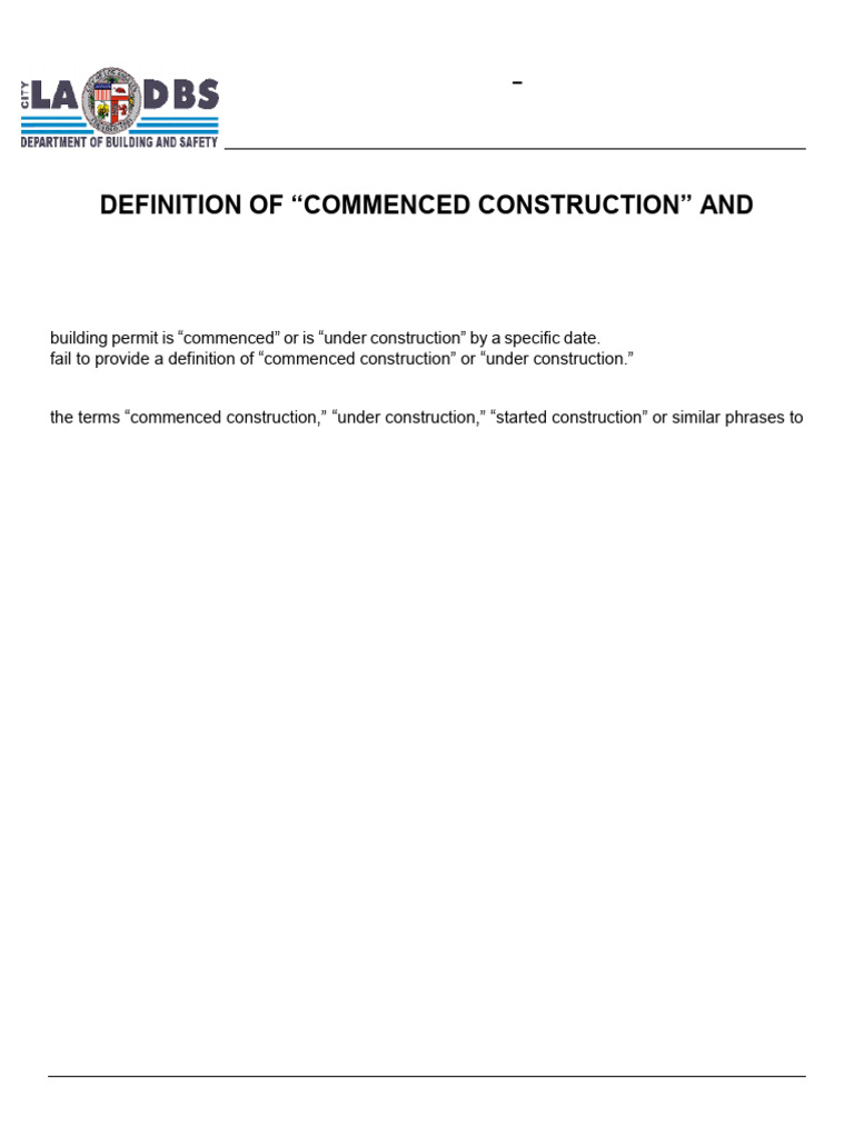Definition of Commenced Construction LA | PDF