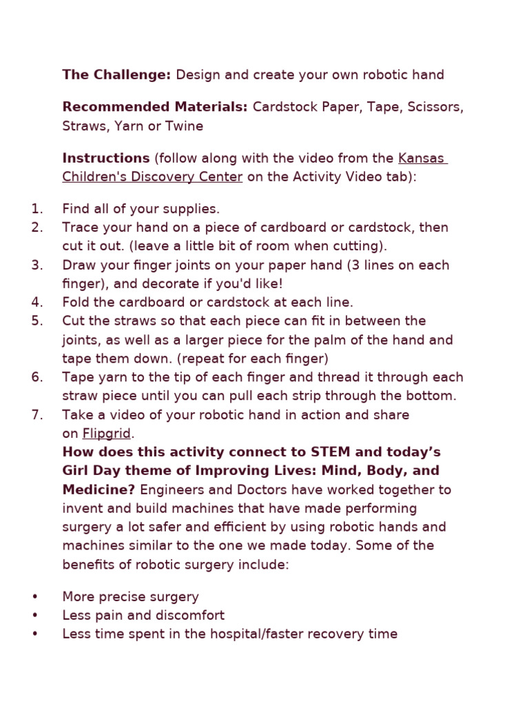 Create Your Own Robotic Hand Guide | PDF