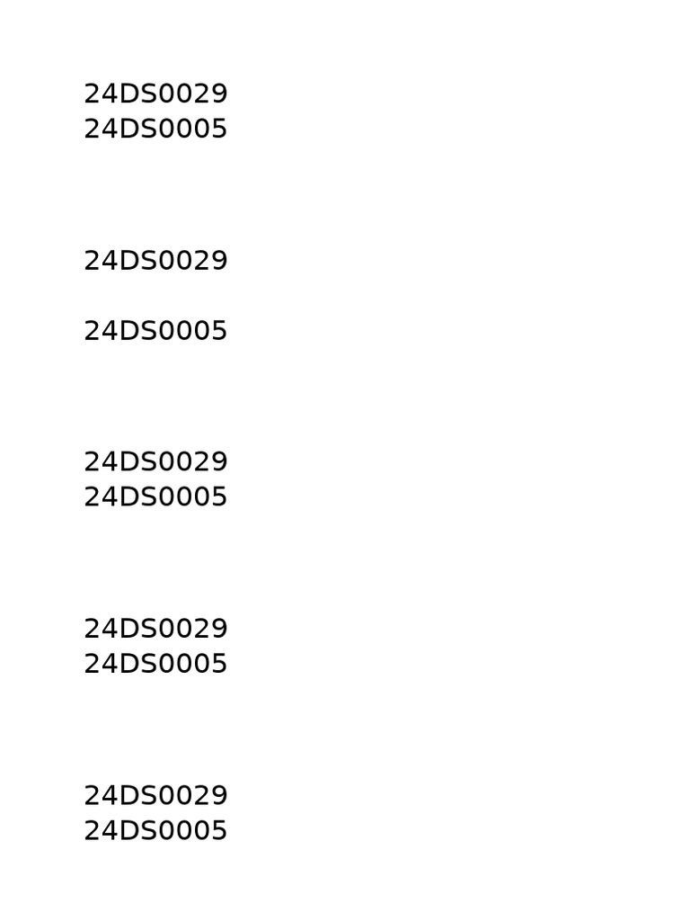 Document Overview of 24DS Codes | PDF