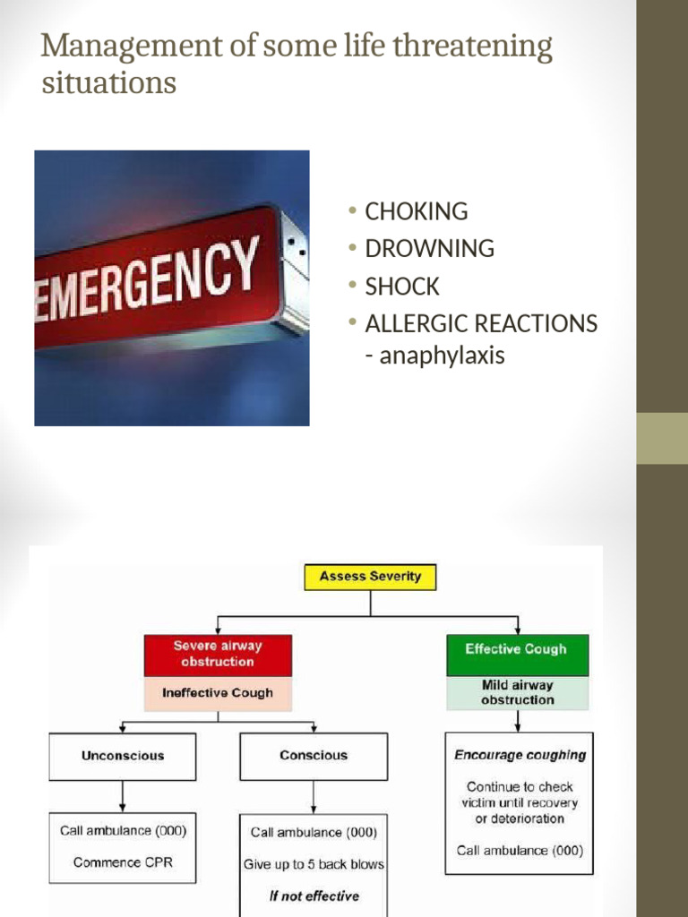 First Aid Management of Life Threatening Incidents | PDF