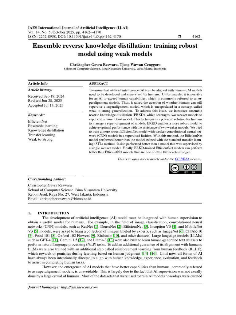 Ensemble reverse knowledge distillation: training robust model using ...