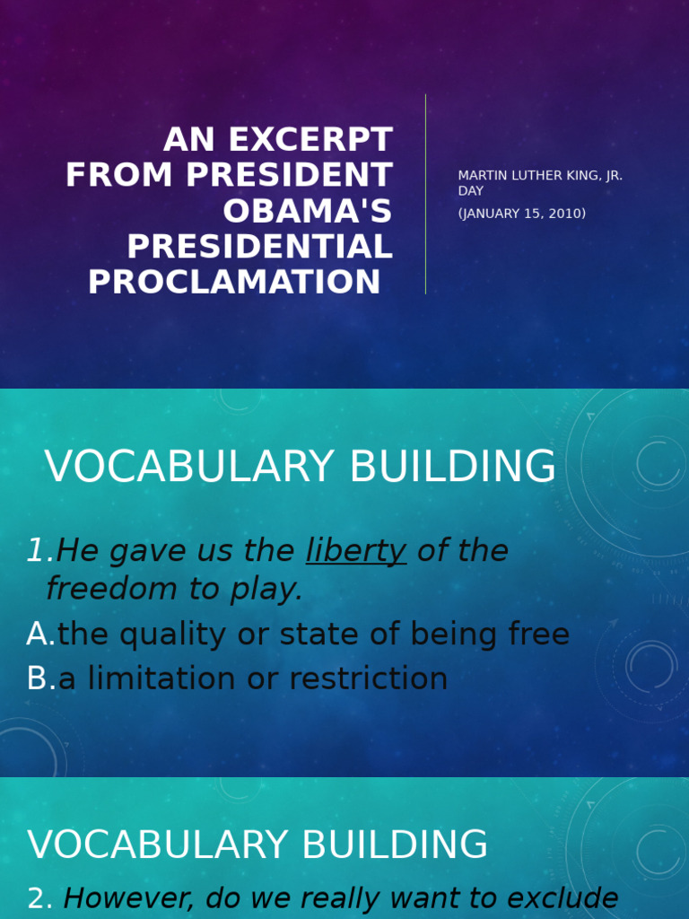 Obama’s MLK Day Proclamation Insights | PDF | Martin Luther King Jr.