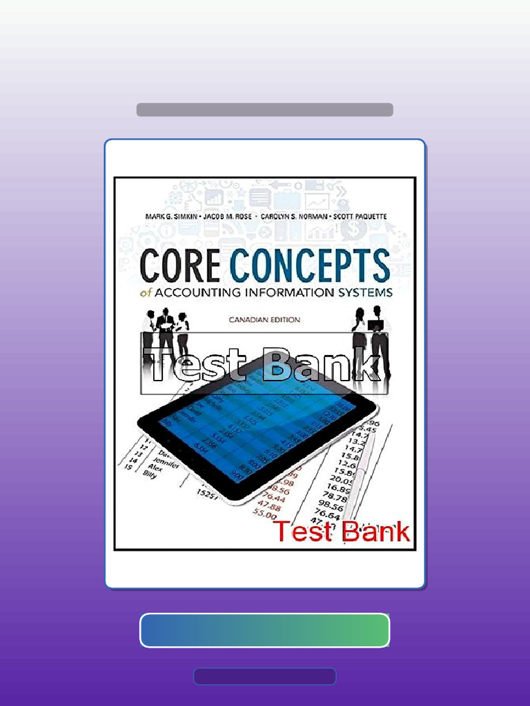 Test Bank For Core Concepts of Accounting Information Systems Canadian ...