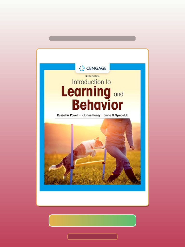 Test Bank For Introduction To Learning and Behavior 6th Edition Powell ...