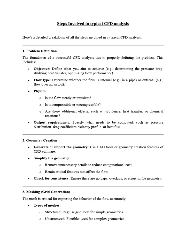 Steps for Effective CFD Analysis | PDF | Fluid Dynamics | Computational ...