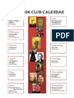 2012 Book Club Calendar