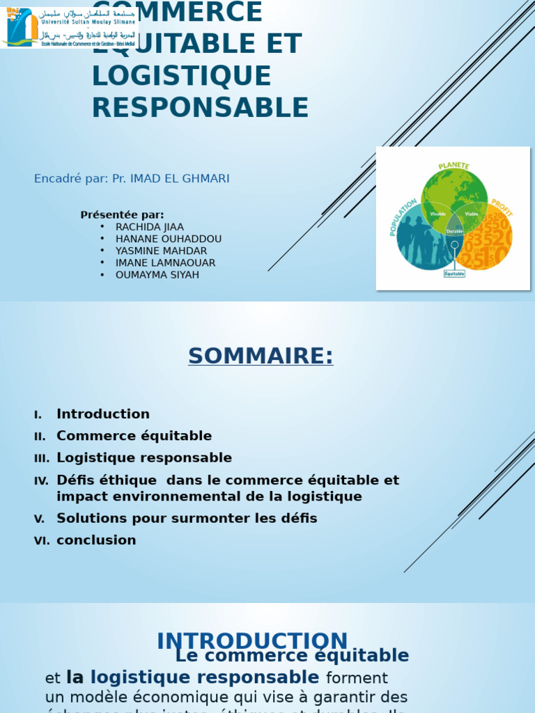 Commerce Équitable et Logistique Durable | PDF | Logistique | Commerce ...