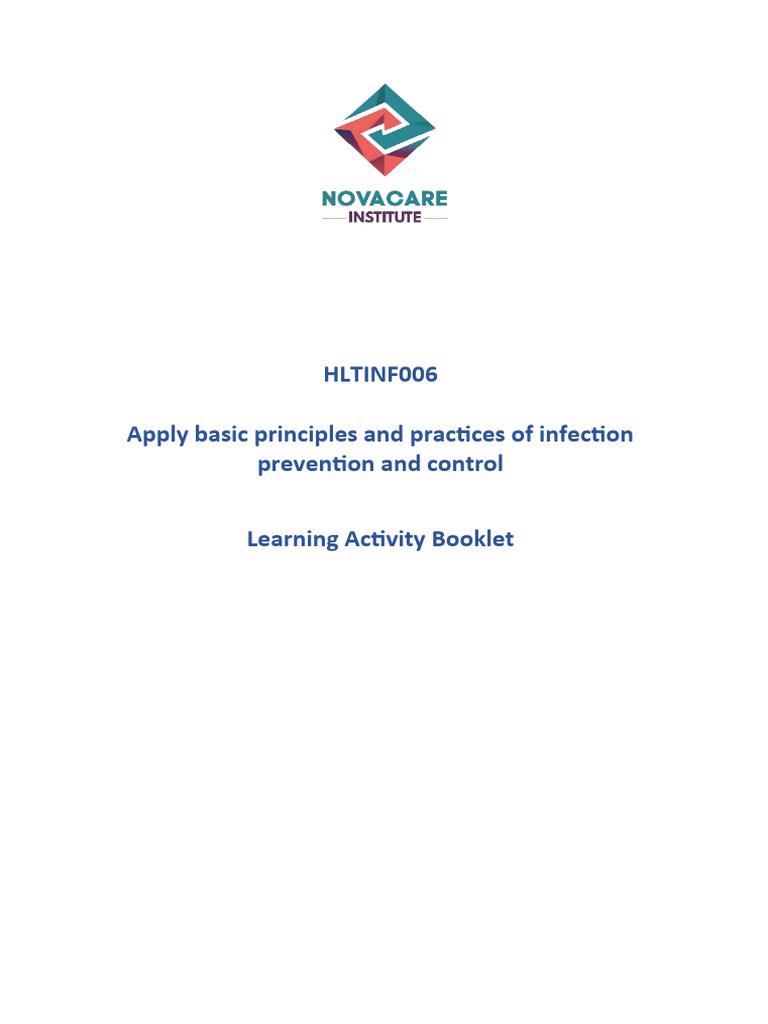 Infection Control Principles Workbook | PDF | Infection | Personal ...