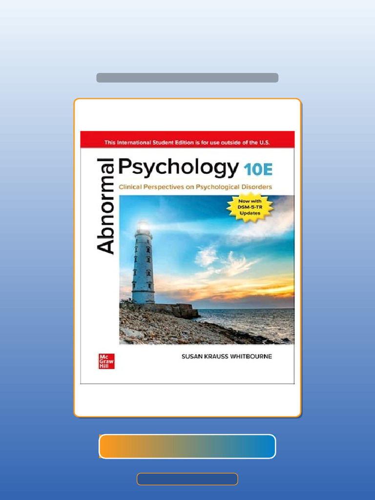 Test Bank for ISE Abnormal Psychology Clinical Perspectives on ...