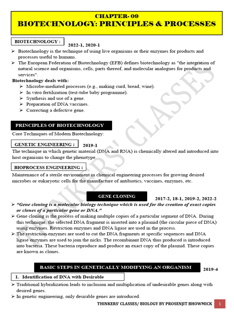 Biotechnology Principles and Techniques | PDF | Molecular Cloning ...