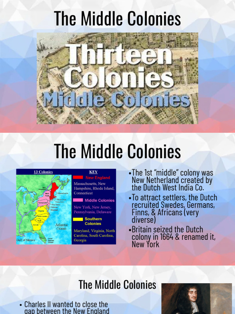 Overview of the Middle Colonies History | PDF | British Colonization Of ...