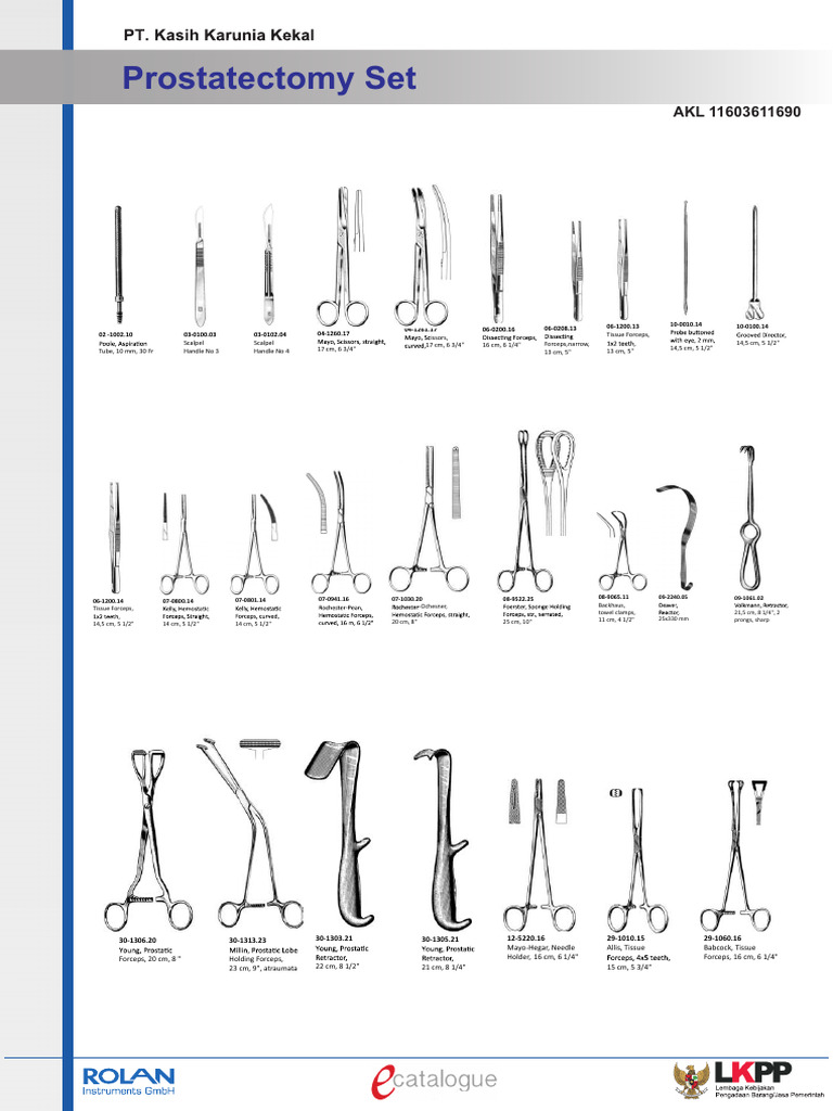 Prostatectomy Surgical Instrument Set | PDF