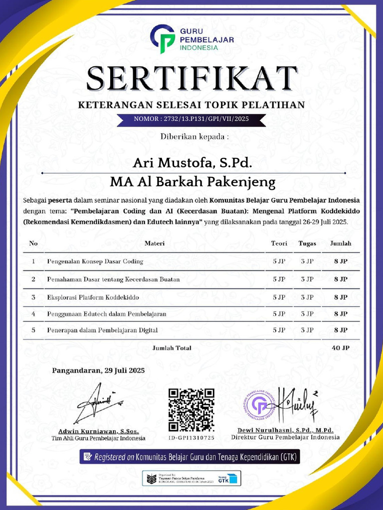 Sertifikat Codding | PDF