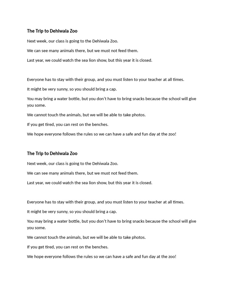 The Trip To Dehiwala Zoo | PDF | Linguistic Morphology | Grammar