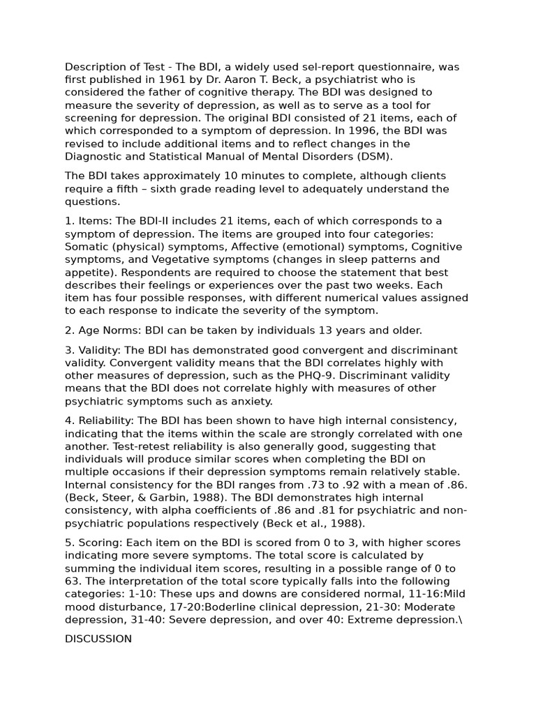 3. Becks Depression Inventory | PDF | Major Depressive Disorder | Emotions