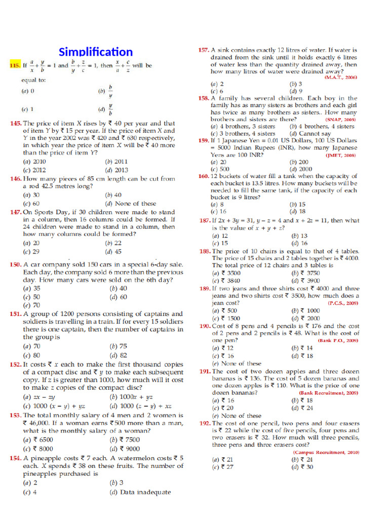 Simplification Math | PDF