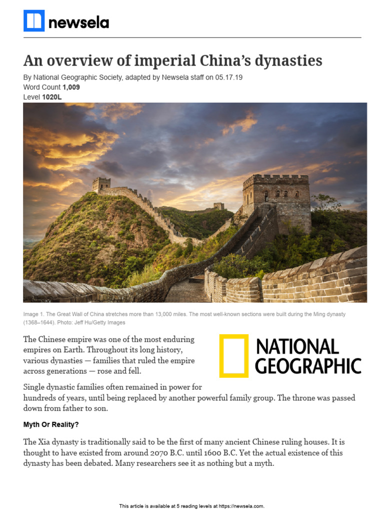 Overview of China's Imperial Dynasties | PDF | Emperor Of China | China