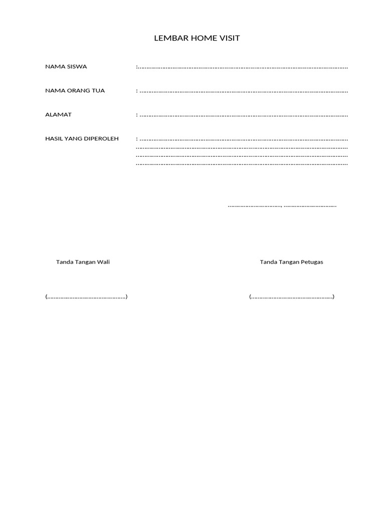 Lembar Home Visit | PDF