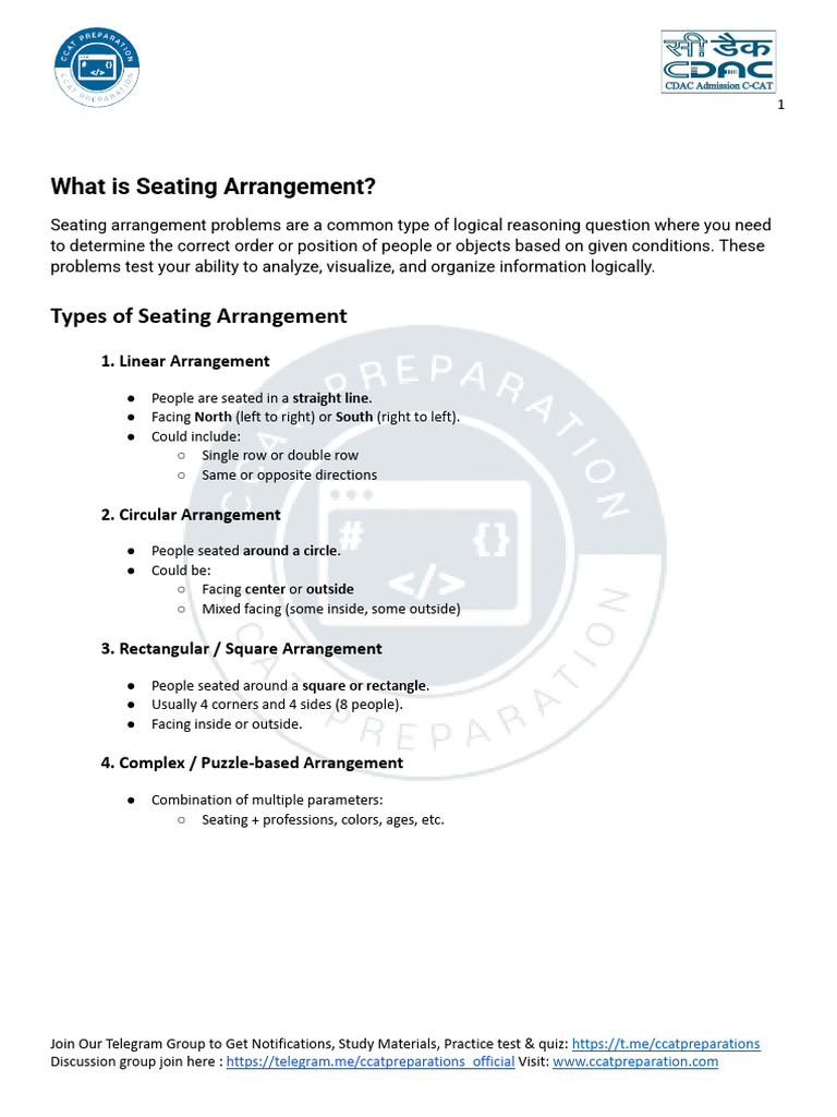 Understanding Seating Arrangements | PDF