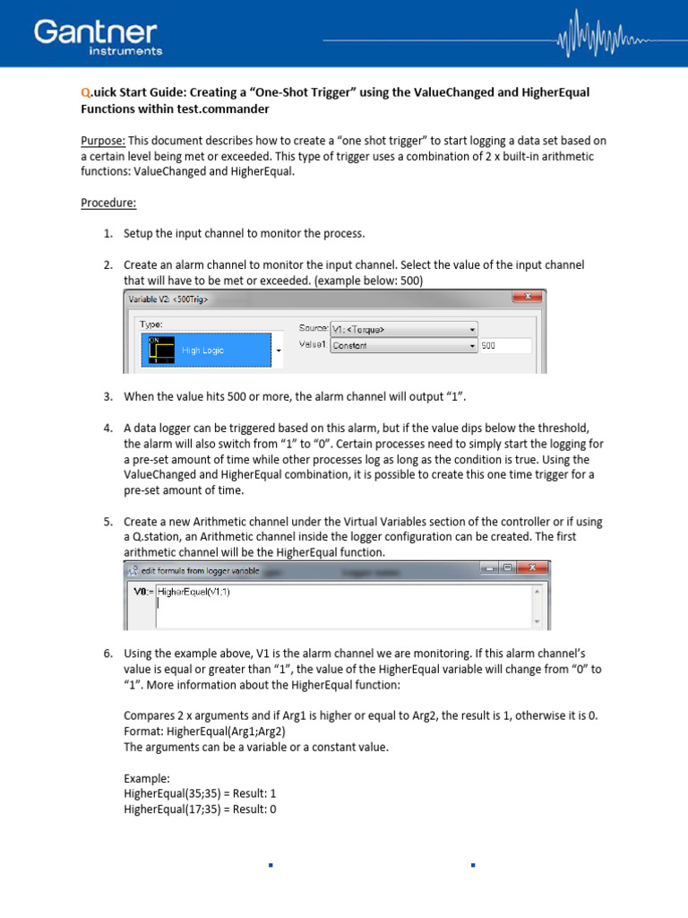 One-Shot Trigger Setup Guide | PDF | Function (Mathematics)