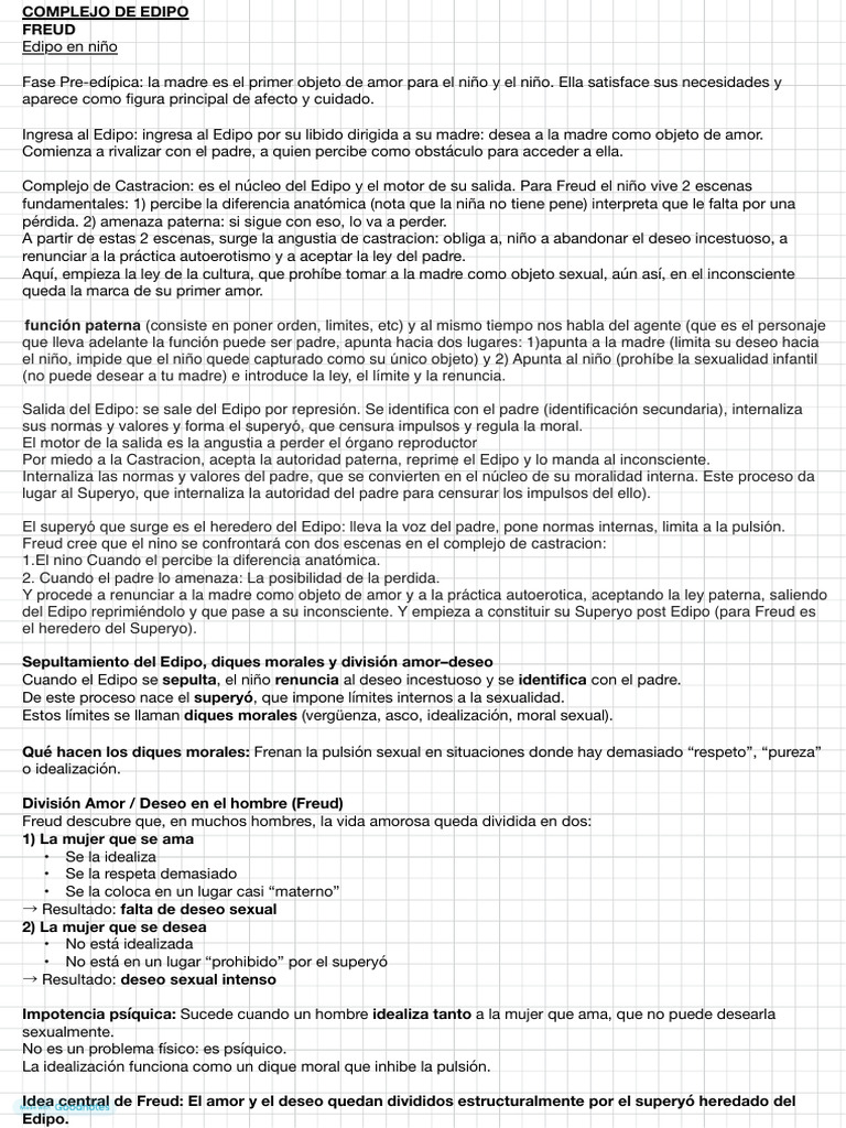 Complejo de Edipo según Freud y Lacan | PDF | Complejo de Edipo ...