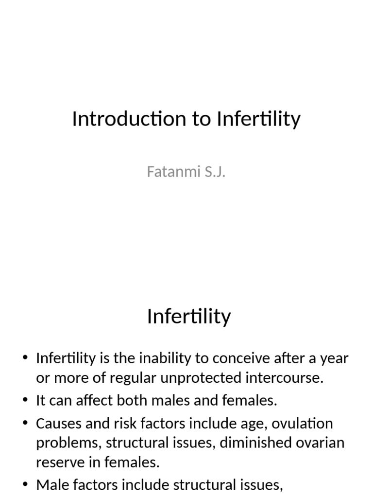 Introduction to Infertility | PDF | Infertility | In Vitro Fertilisation