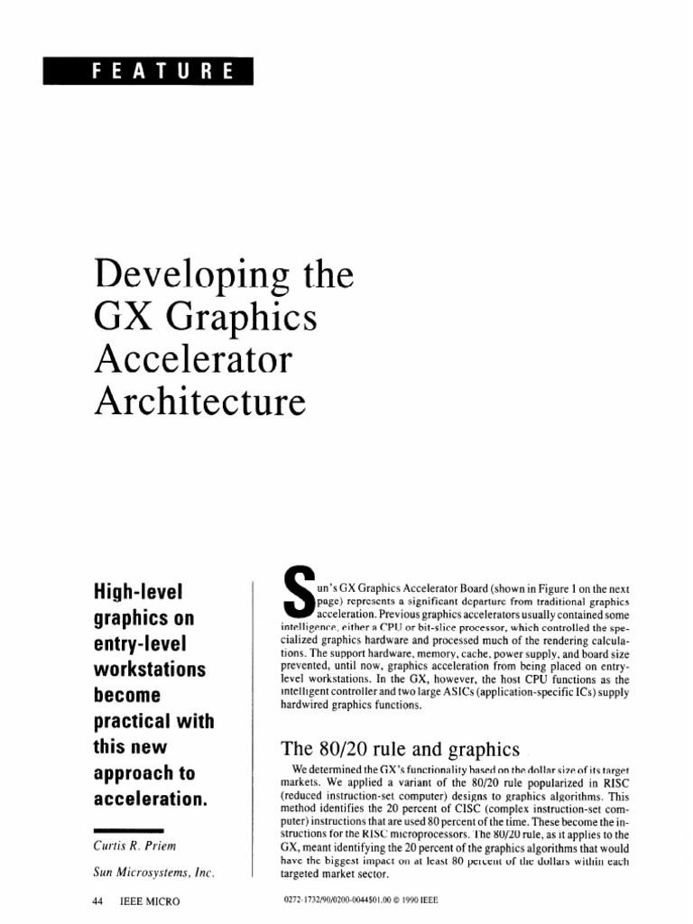 GX Graphics Accelerator for Workstations | PDF | Central Processing ...