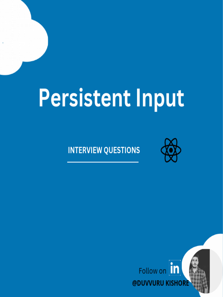 Persisting User Input in React Apps | PDF