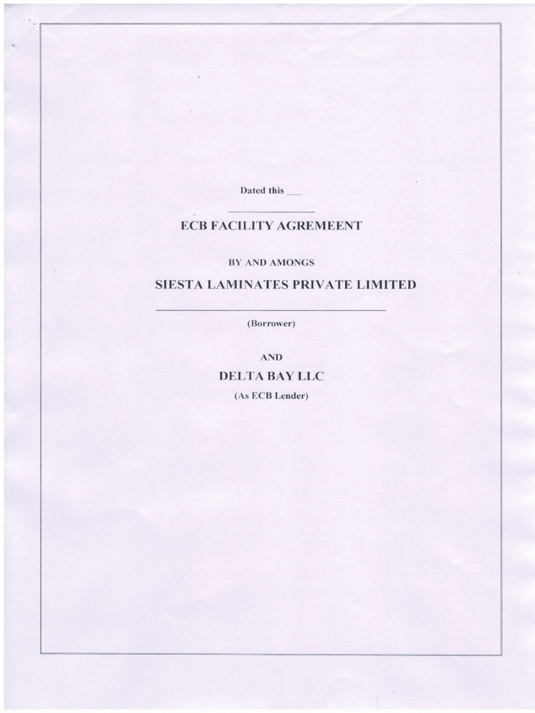 Ecb Agreement of Mehsana | PDF | Indemnity | Loans