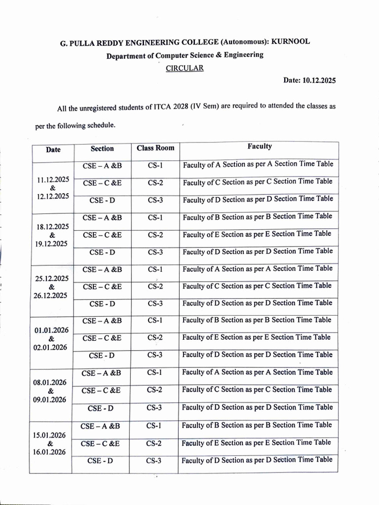 Itpa Schedule 2027