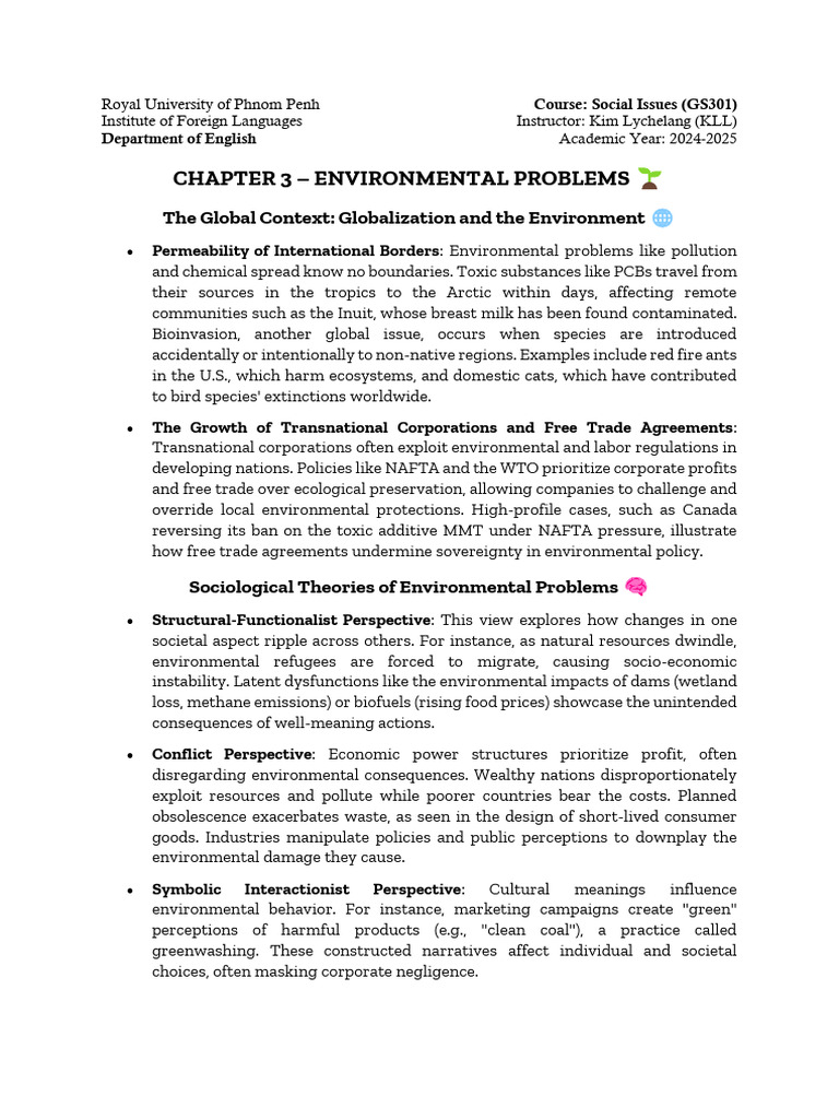 Environmental Problems and Solutions | PDF | Sustainability | Climate ...