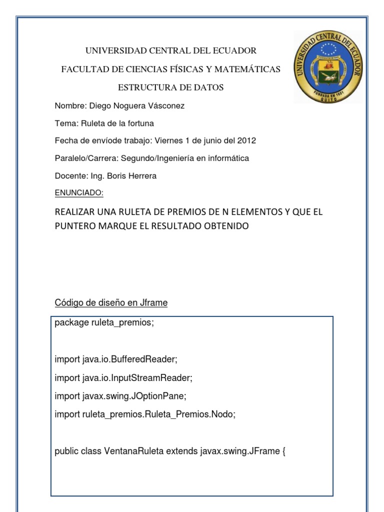 Ruleta de la Fortuna en Java | PDF | Java Specification Requests ...