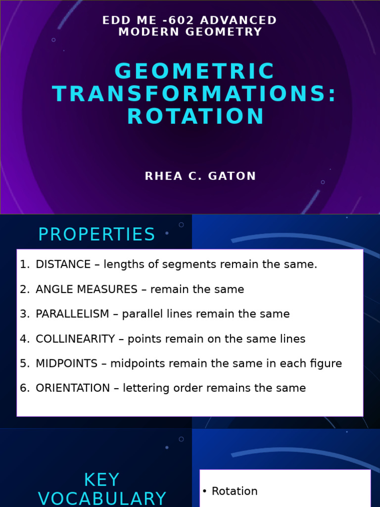 Geometric Transformations: Rotation Guide | PDF | Rectangle | Euclid