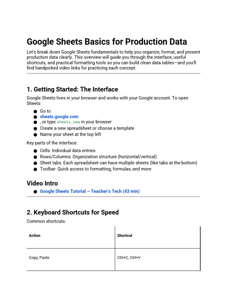 Google Sheets for Production Data Management | PDF | Spreadsheet ...