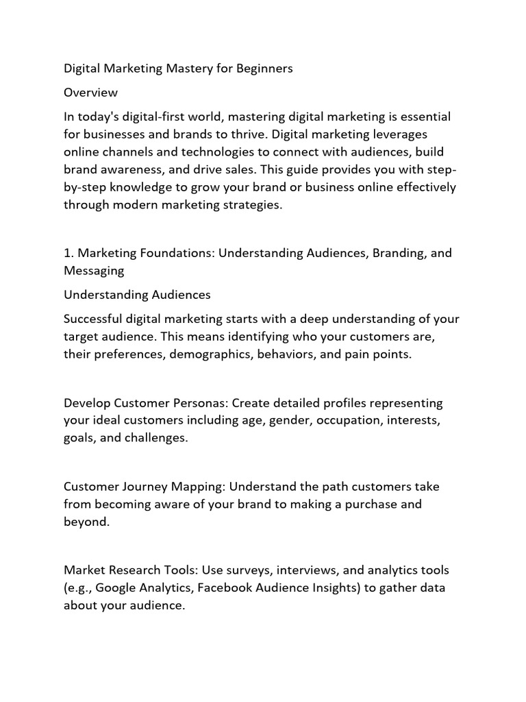Digital Marketing Guide for Beginners | PDF | Search Engine ...