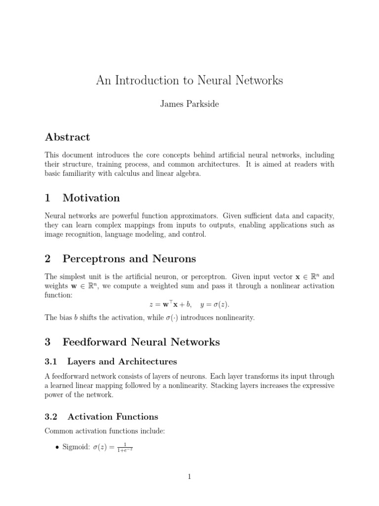 Introduction to Neural Networks Basics | PDF | Computational Science ...