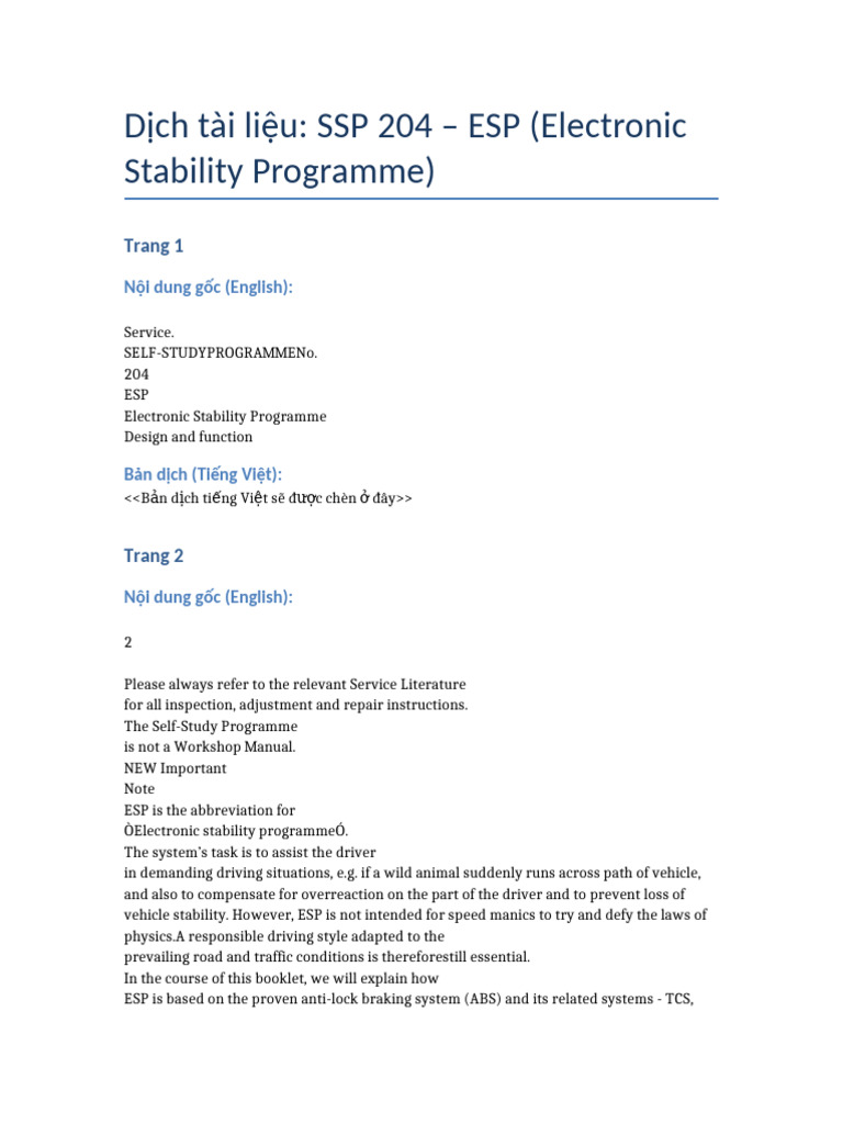 ESP System Overview and Functionality | PDF | Anti Lock Braking System ...