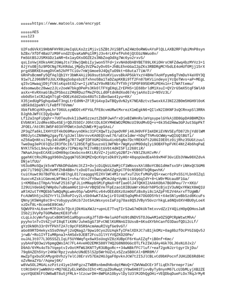 AES Encryption Key and Ciphertext Guide | PDF