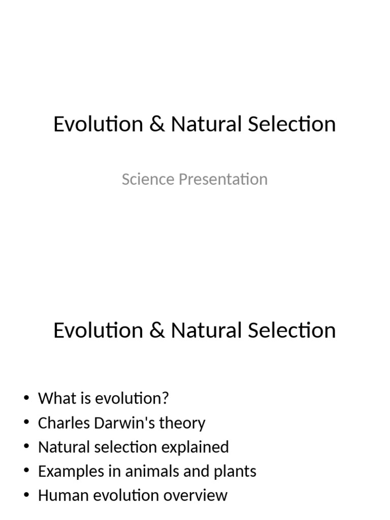 Evolution and Natural Selection Overview | PDF