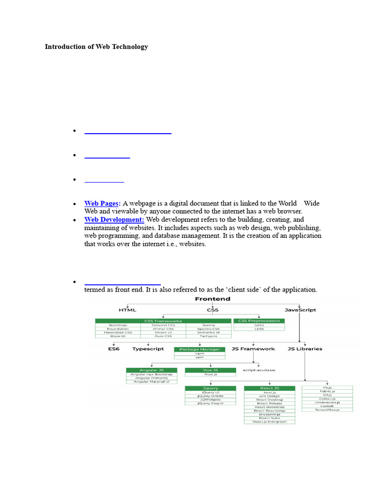 Overview of Web Technology Essentials | PDF | World Wide Web | Internet ...